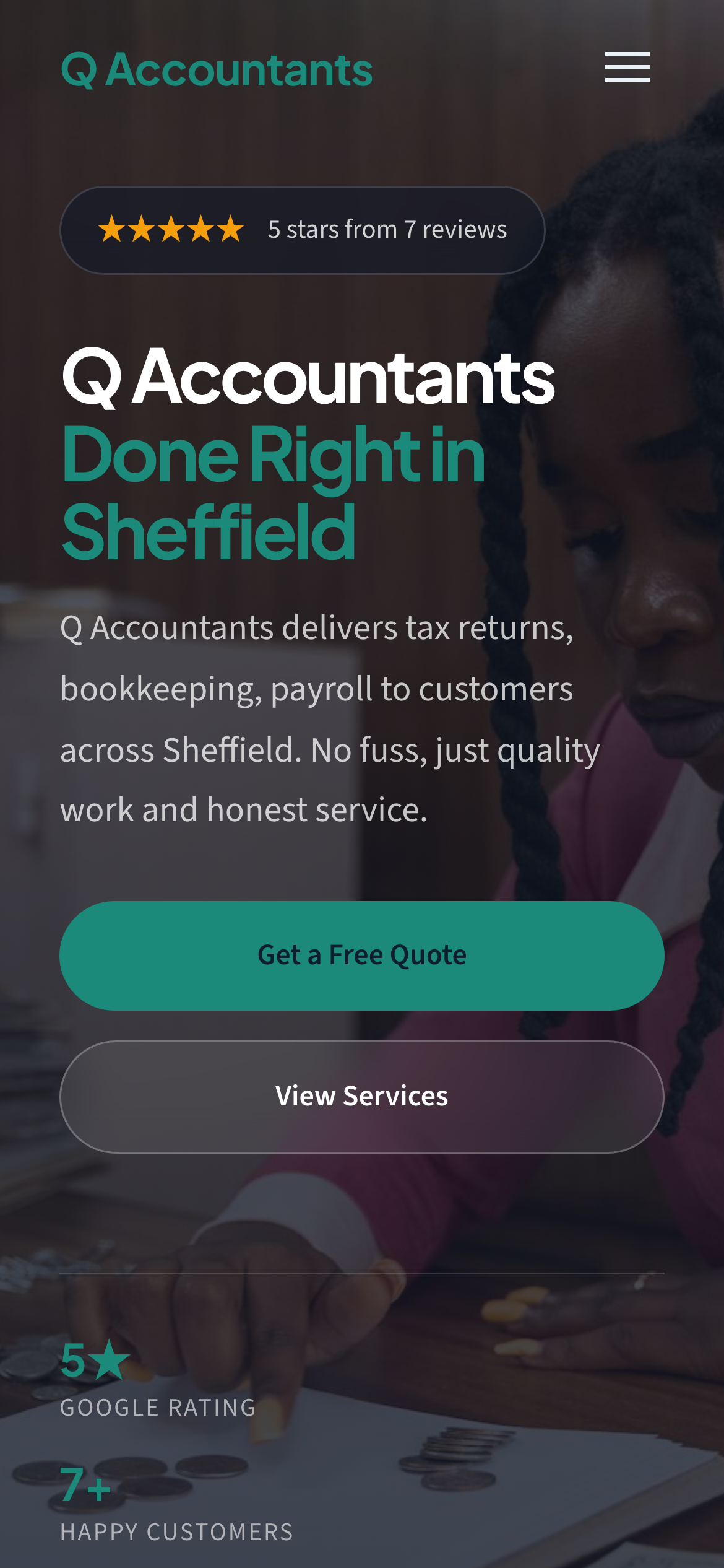 Q Accountants website