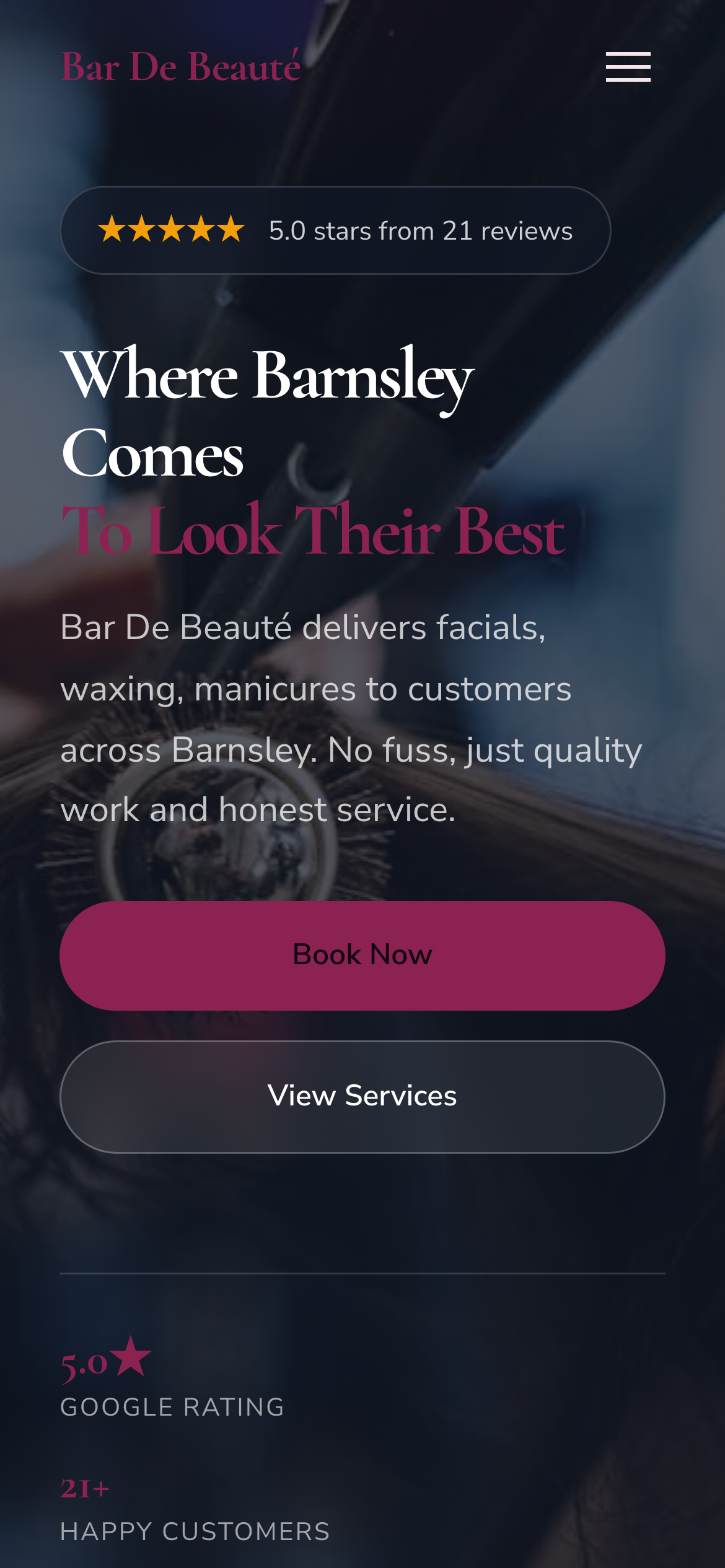 Bar de Beaut beauty salon website